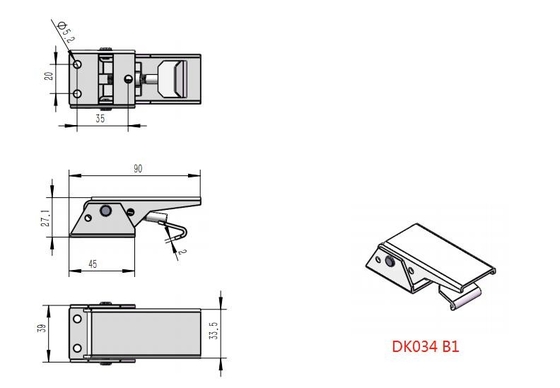頑丈な産業適用のためのDK034B1鋼鉄調節可能なトグル掛け金